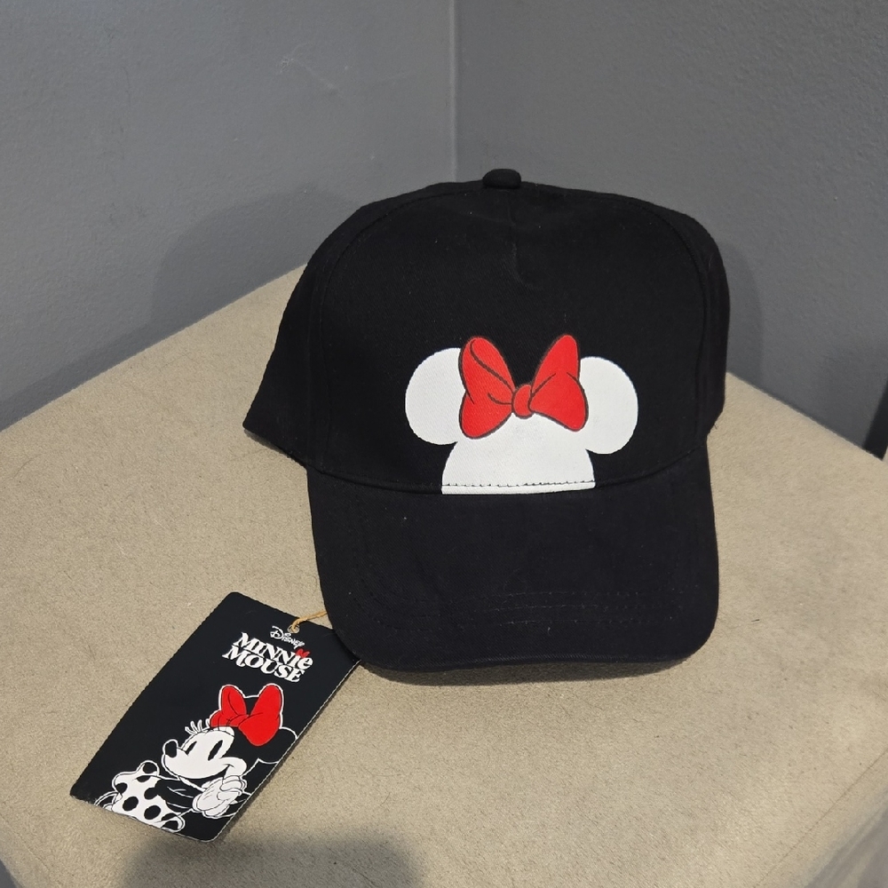 NWT Disney Black Cap with Red and White Minnie Design